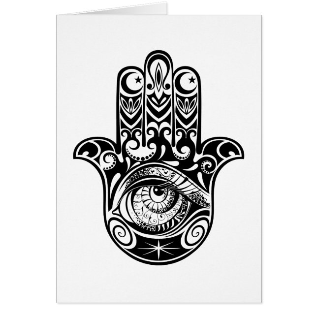 Hamsa räcker Zendoodle Hälsningskort (Framsidan)