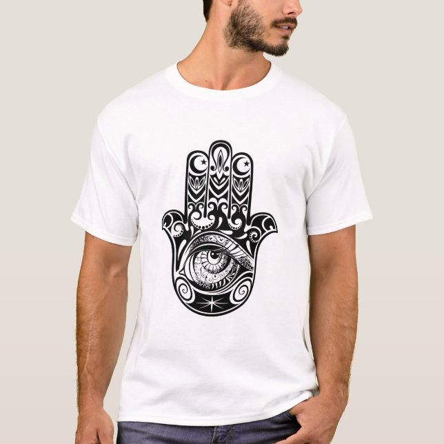 Hamsa räcker Zendoodle Tee (Framsida)