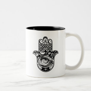 Hamsa räcker Zendoodle Två-Tonad Mugg