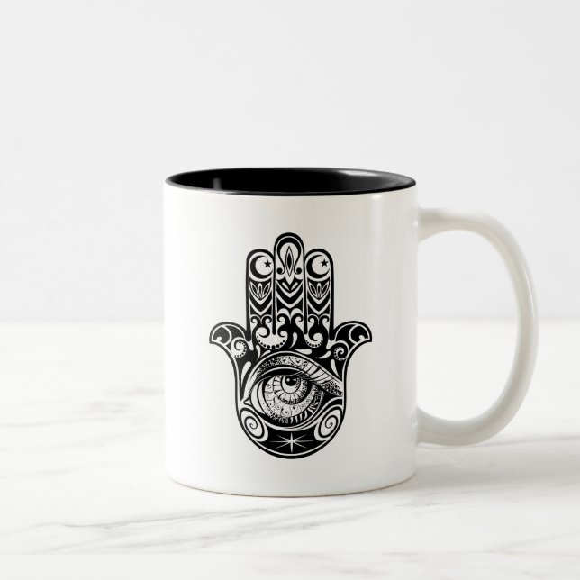 Hamsa räcker Zendoodle Två-Tonad Mugg (Höger)