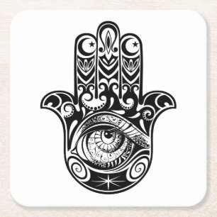 Hamsa räcker Zendoodle Underlägg Papper Kvadrat