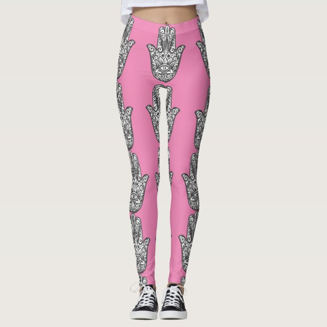 Hamsa Rosa Leggings (Framsida)