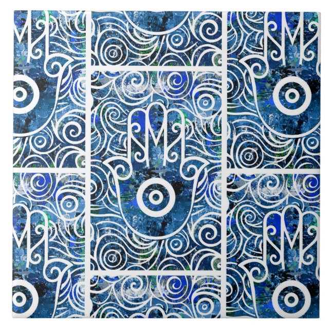 Hamsa Swirls Kakelplatta (Framsidan)