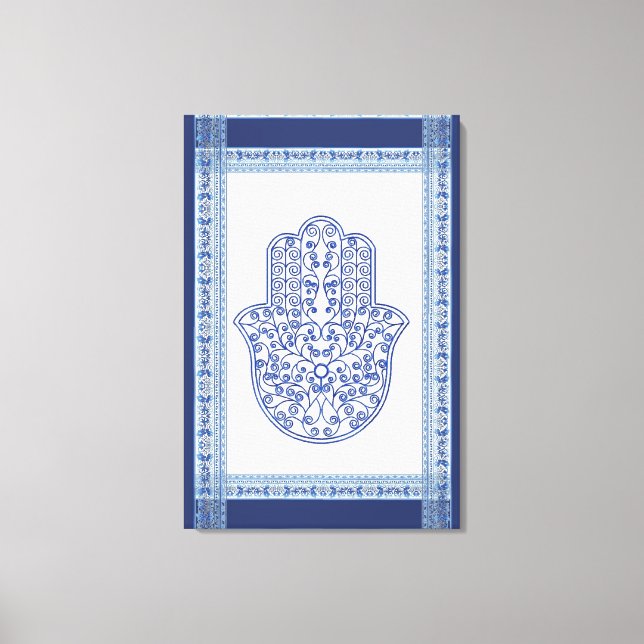 hamsa*tunis*morocco*henna*blue canvastryck (Framsida)