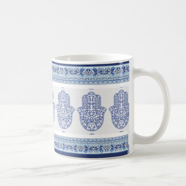 hamsa*tunis*morocco*henna*blue kaffemugg (Höger)
