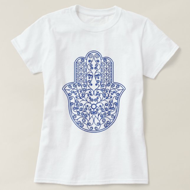 hamsa*tunis*morocco*henna*blue t-shirt (Design framsida)
