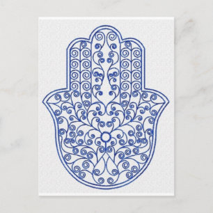 hamsa*tunis*morocco*henna*blue vykort