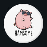 Hamsome Funny Gris Pun Magnet<br><div class="desc">Hamsome Funny Gris Pun har en söt gris tittar verkligen-coola och stilig i sina solglasögon. Perfektens gåva till familj och vänner som kärlek söta gris pungar.</div>