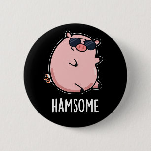 Hamsome Funny Gris Pun Mörk BG Knapp