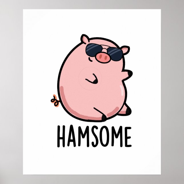 Hamsome Funny Gris Pun Poster (Framsidan)