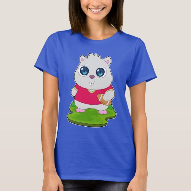 Hamster American Football Sports T Shirt (Framsida)