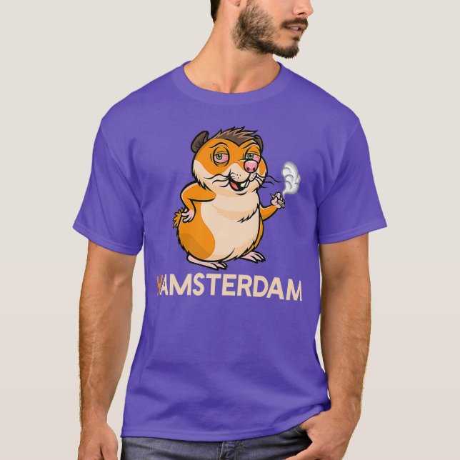 Hamster Amsterdam Joint Ogräs Stoner T Shirt (Framsida)
