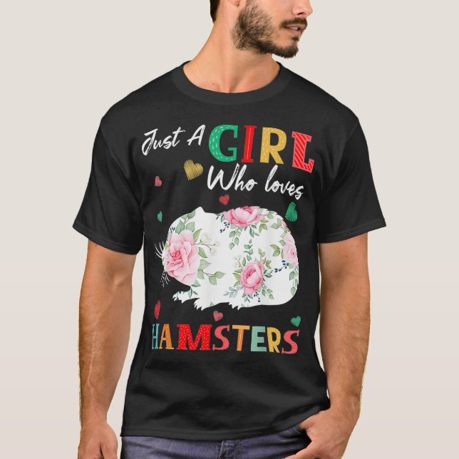 Hamster Animal Lover en flicka som Kärlek T Shirt (Framsida)