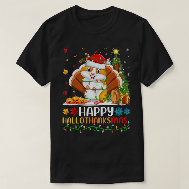 Hamster Animal Lover Funny Happy Hamster HelloThan T Shirt (Design framsida)