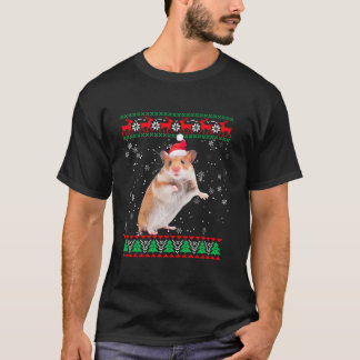 Hamster Animal Lover Julafton Matching Santa Ugly  T Shirt
