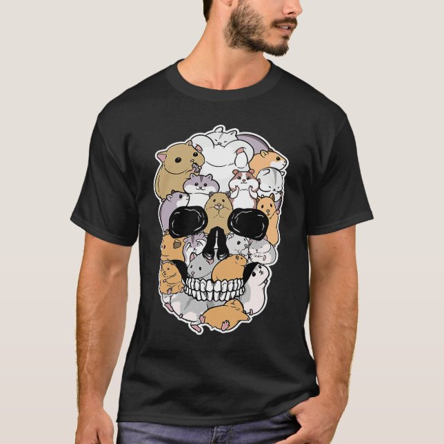 Hamster Animal Skull Shape Animation Skull T Shirt (Framsida)
