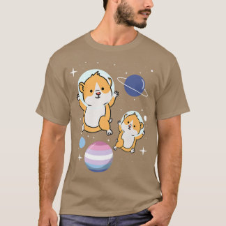 Hamster Astronaut Bigender Pride T Shirt