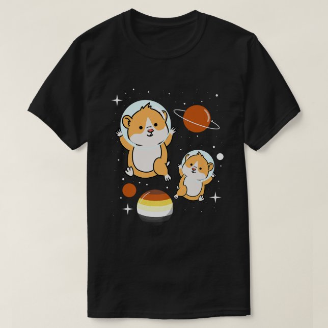 Hamster Astronaut Gay Bear Pride T Shirt (Design framsida)