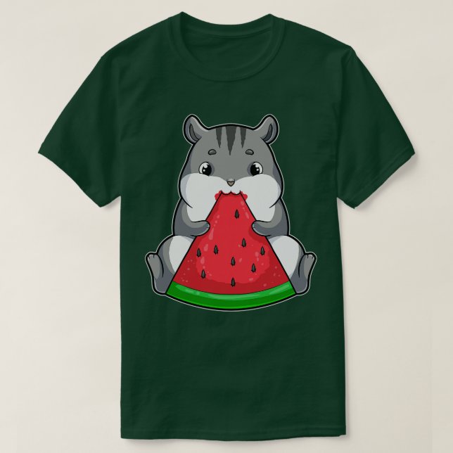 Hamster äter Watermelon T Shirt (Design framsida)