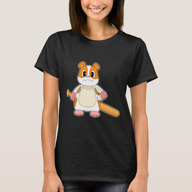 Hamster Baseball Baseball fladdermus T Shirt (Framsida)