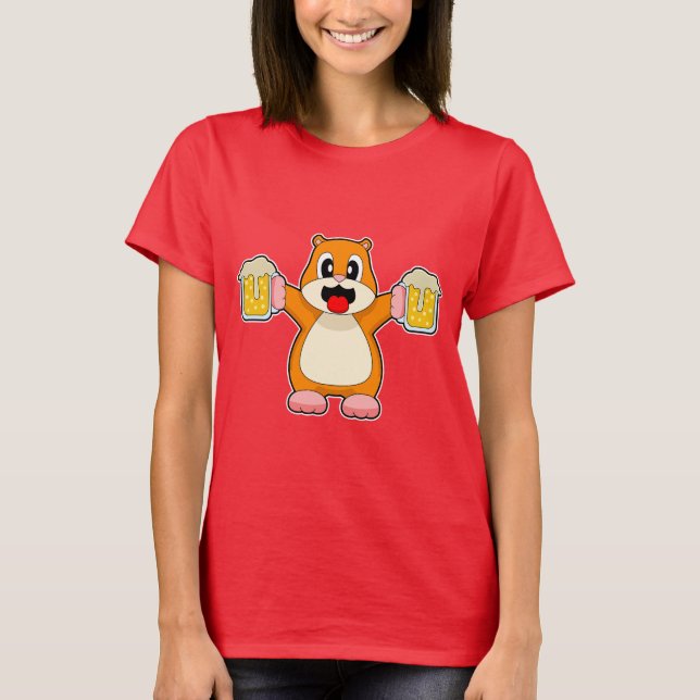 Hamster Beer T Shirt (Framsida)