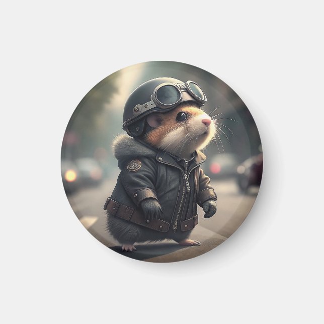 Hamster Biker Magnet (Framsidan)