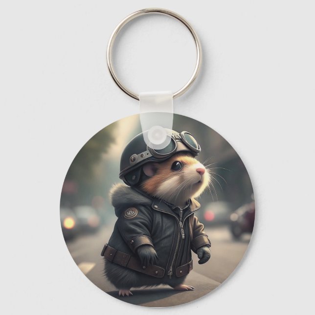 Hamster Biker Nyckelring (Framsida)