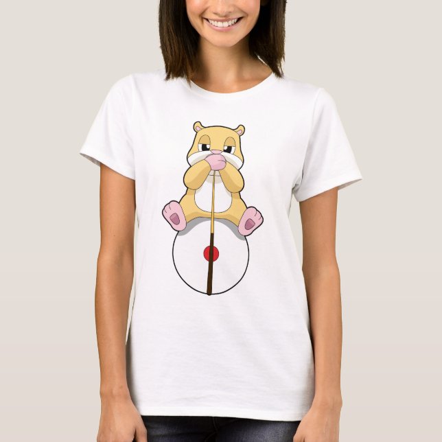 Hamster Biljard Kö Sport T Shirt (Framsida)