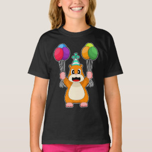Hamster Birthday Balloons T Shirt