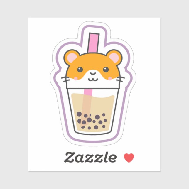 Hamster Boba drink Klistermärken (Ark)