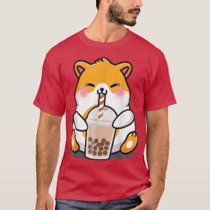 Hamster Boba Tea Funny Rodent Drinking Bubble Tea T Shirt