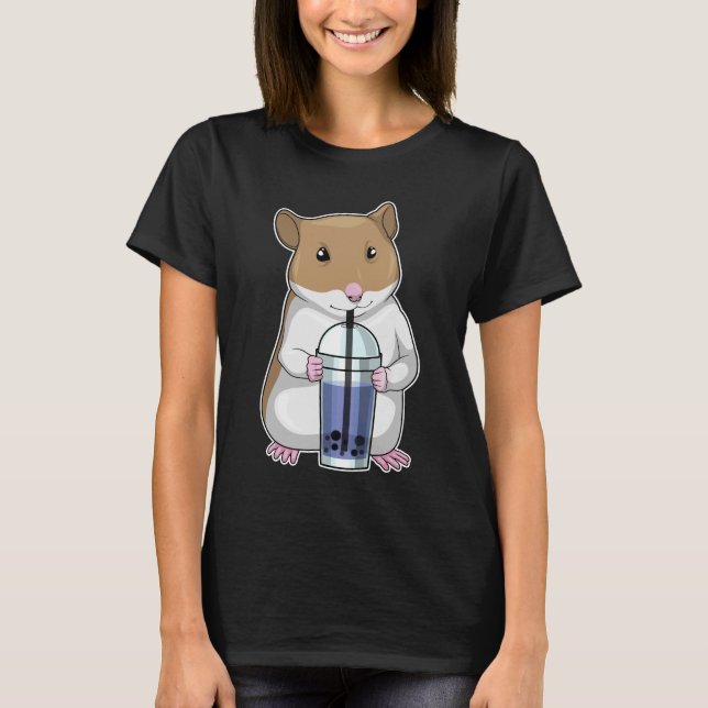Hamster Boba tea T Shirt (Framsida)