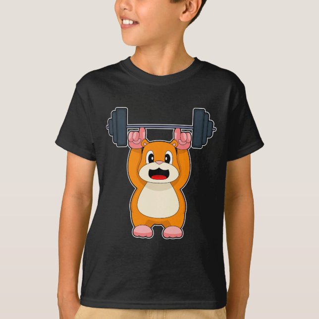 Hamster Bodybuilding der Dumbbell Bodybuilding T Shirt (Framsida)
