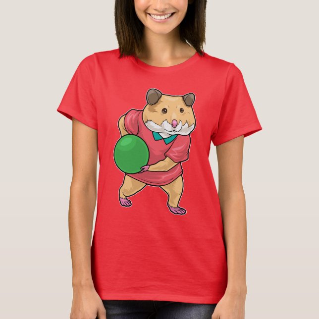 Hamster Bowling Bowling ball T Shirt (Framsida)