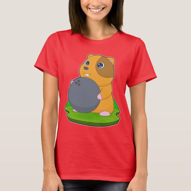 Hamster Bowling Bowlingsklot T Shirt (Framsida)