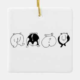 Hamster Butts Julgransprydnad Keramik