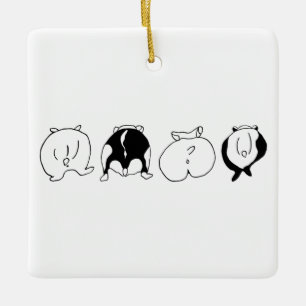 Hamster Butts Julgransprydnad Keramik