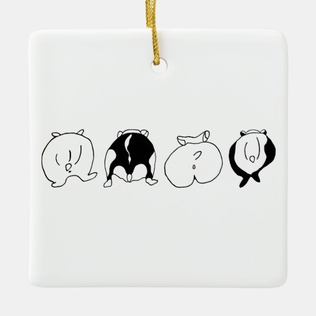 Hamster Butts Julgransprydnad Keramik (Framsida)