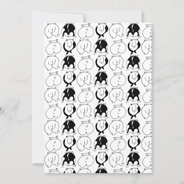 Hamster Butts Mönster Inbjudningar (Framsida)