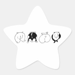 Hamster Butts Stjärnformat Klistermärke