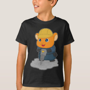 Hamster Byggnadsarbetare Slagborr Byggnad T Shirt