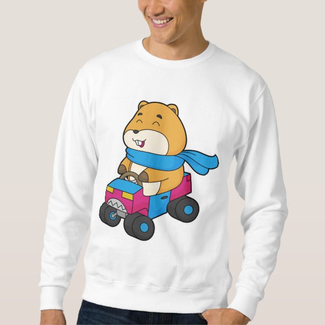 Hamster Car Lång Ärmad Tröja (Framsida)