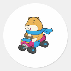 Hamster Car Runt Klistermärke