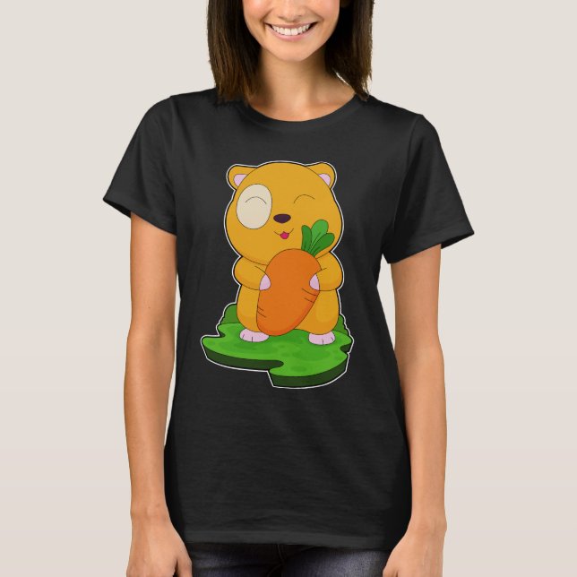 Hamster Carrot T Shirt (Framsida)