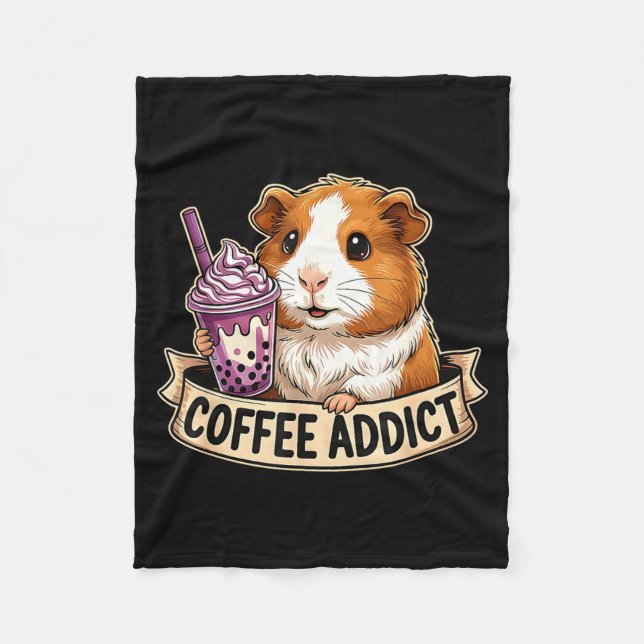 Hamster Coffee Addict Cute Rodent Boba Tea Gift  Fleecefilt (Framsidan)