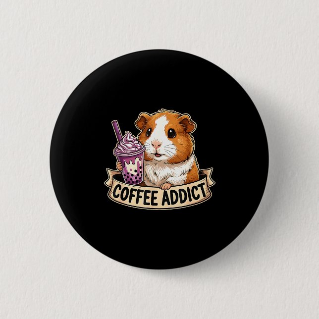 Hamster Coffee Addict Cute Rodent Boba Tea Gift  Knapp (Framsida)