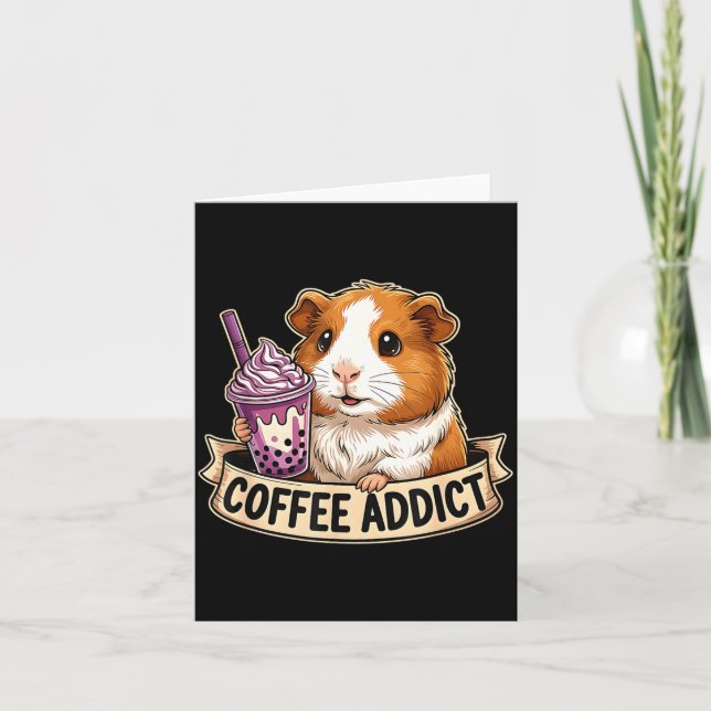 Hamster Coffee Addict Cute Rodent Boba Tea Gift  Kort (Framsida)