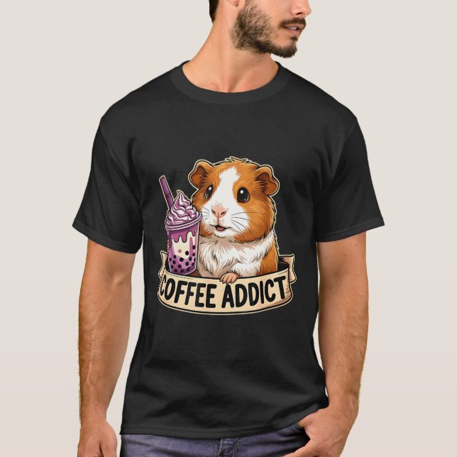 Hamster Coffee Addict Cute Rodent Boba Tea Gift  T Shirt (Framsida)