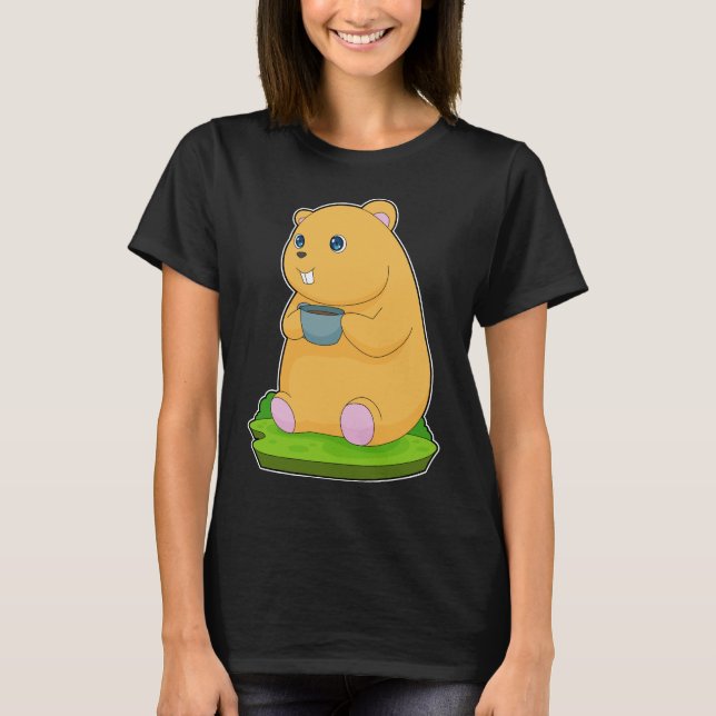 Hamster Coffee Kopp T Shirt (Framsida)