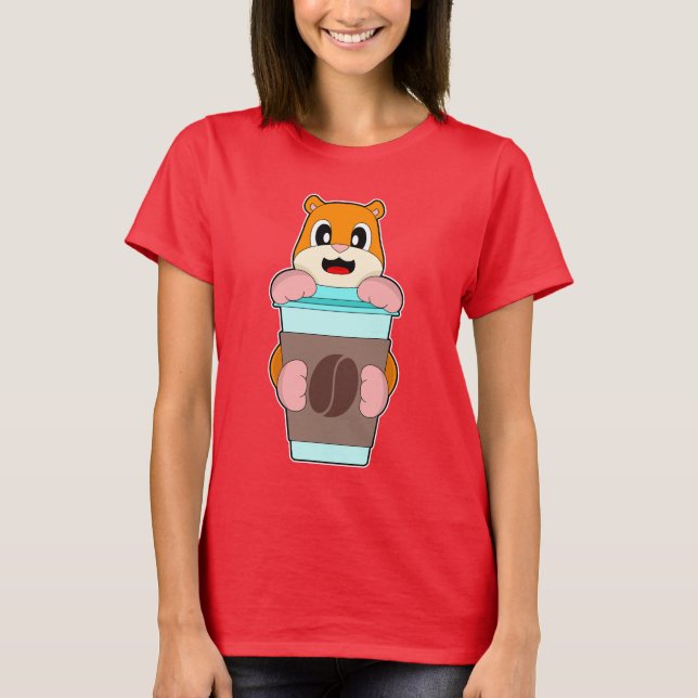 Hamster Coffee ska åka T Shirt (Framsida)